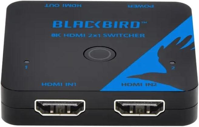 image:imageMonoprice 2x1 HDMI Switch 8K60Hz 4K120Hz 48Gbps HDMI 21 HDCP 23 HDR10 and Dolby Vision Low Latency Support for HDTV Xbox PS543 BluRay Player Fire TV Roku Blackbird Series