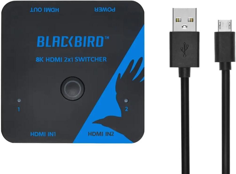 image:imageMonoprice 2x1 HDMI Switch 8K60Hz 4K120Hz 48Gbps HDMI 21 HDCP 23 HDR10 and Dolby Vision Low Latency Support for HDTV Xbox PS543 BluRay Player Fire TV Roku Blackbird Series