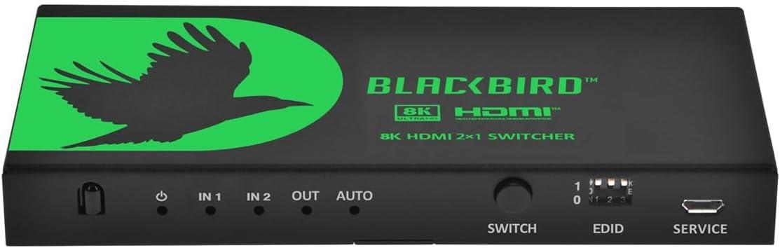 image:imageMonoprice 2x1 HDMI Switch with Audio Extraction 8K60Hz 4K120Hz HDMI 21 HDCP 23 40Gbps IR Remote Control HDR10 for 4K UHD TV PS5 Xbox Series X Fire TV Roku Blackbird Series