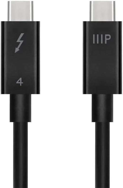 image:imageMonoprice Thunderbolt 4 Cable Intel Certified 40Gbps 240 Watts Power Delivery 8K Ultra HD 1 Meter Black
