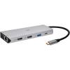 image:imageMonoprice 13in1 DualHDMI  DisplayPort MultiStream Transport MST Triple Monitor Docking Station  4K 5Gbps USB A Ethernet Card Reader 100W PD Silver