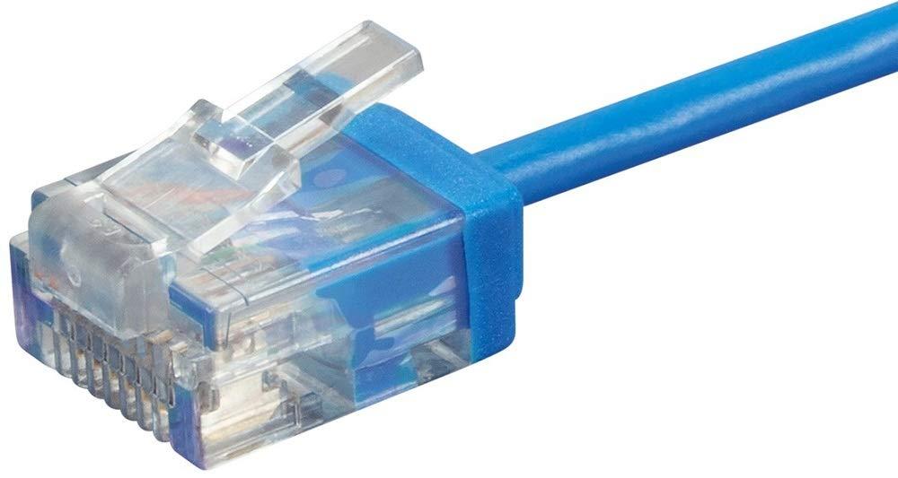 image:imageMonoprice Cat6 Ethernet Patch Cable Snagless 550MHz UTP 32AWG 1 Feet Black Micro SlimRun SeriesBlue