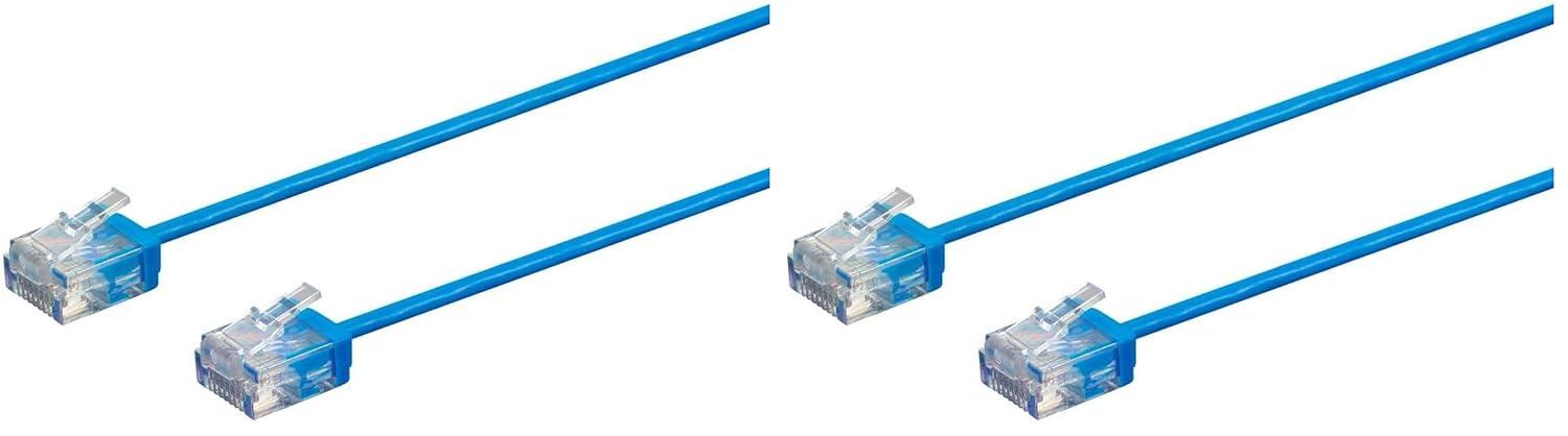 image:imageMonoprice Cat6 Ethernet Patch Cable Snagless 550MHz UTP 32AWG 1 Feet Black Micro SlimRun SeriesBlue