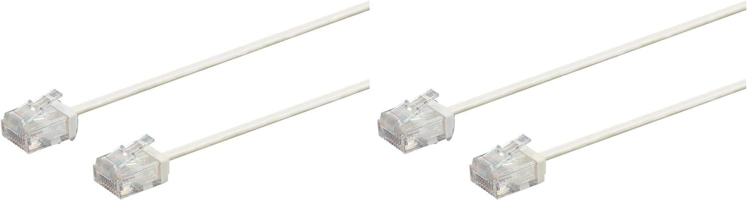 image:imageMonoprice Cat6 Ethernet Patch Cable Snagless 550MHz UTP 32AWG 1 Feet Black Micro SlimRun SeriesWhite
