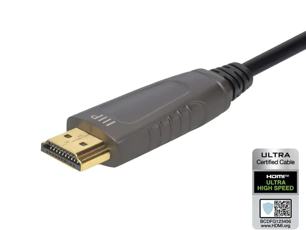 image:imageMonoprice 8K Ultra High Speed Fiber Optic Certified HDMI Cable HDMI 21 8K60Hz 4K120Hz 48Gbps HDR VRR Active Optical Cable AOC CMP Plenum Rated 65ft Black75 Meters