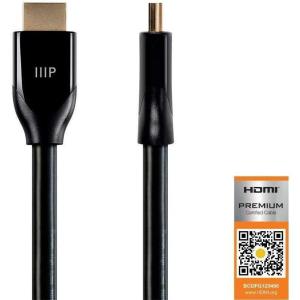 Monoprice 4K Certified Premium High Speed HDMI Cable – 4K60Hz, 18Gbps, HDR, 25ft, Black(Black)