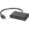 image:imageMonoprice 2Port DisplayPort 12 to HDMI MultiStream Transport MST Hub 4K30Hz for 2 Displays 216 Gbps Bandwidth 118 Inch Cable Black